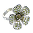 Genuine Sterling Silver Turquoise Flower Ring Size 5-3/4 RX59759